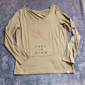 Life is good olive bird tee